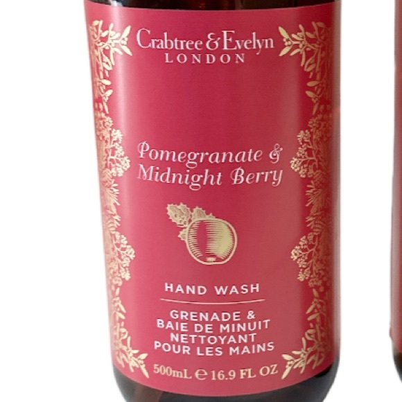 NEW Crabtree & Evelyn POMEGRANATE & MIDNIGHT BERRY Hand Wash Set of 2 - Picture 4 of 6